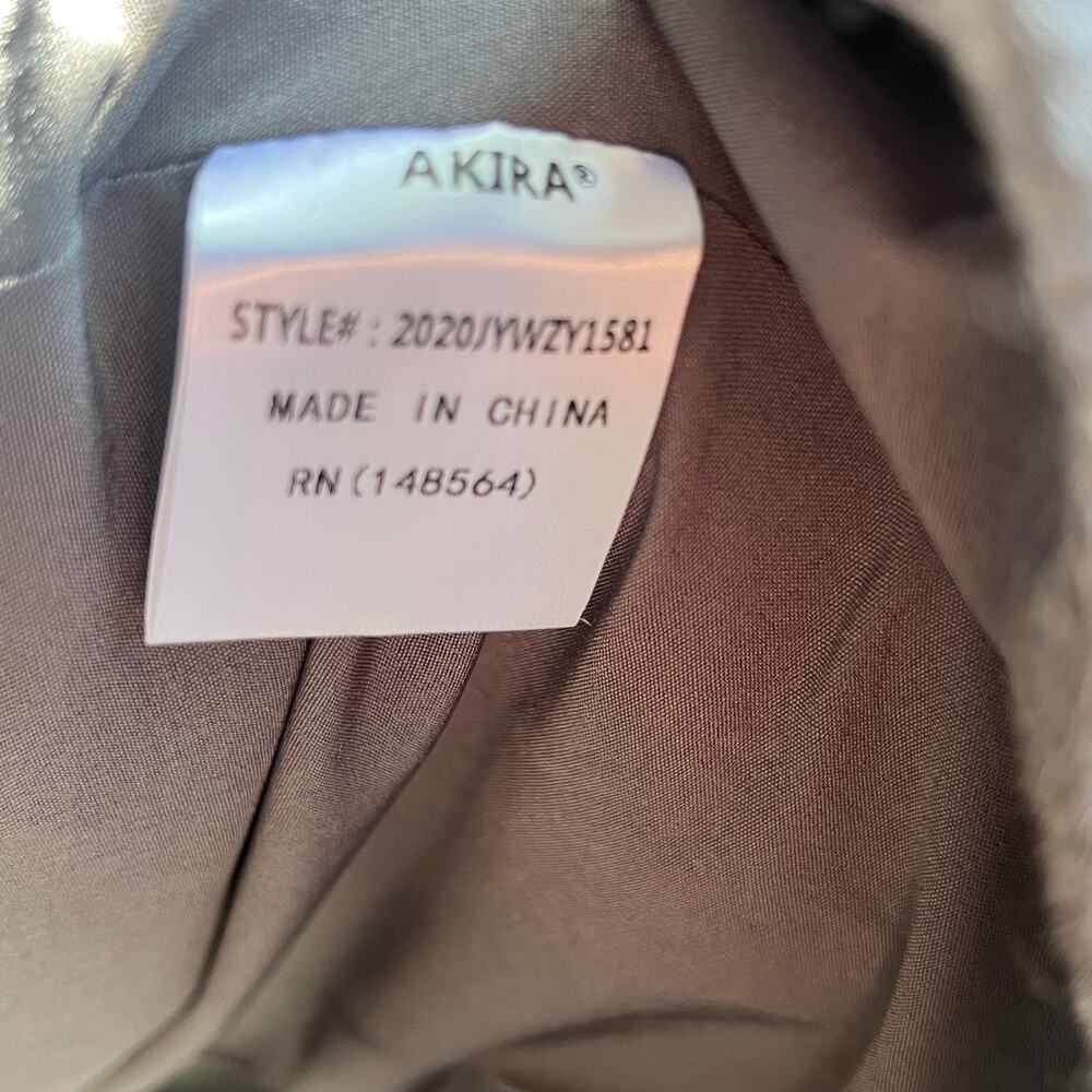 AKIRA PIPING BALLOON SLEEVE TRENCH COAT Sz L - Picture 7 of 10